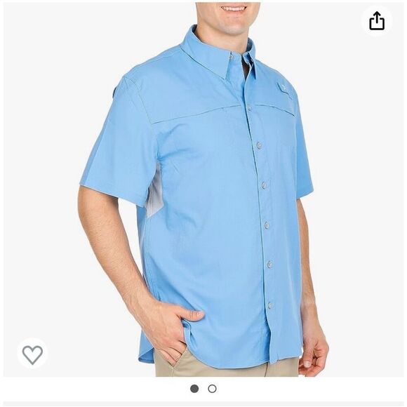 Reel Legends Mens Solid Mariner II Short Sleeve - Picture 1 of 6